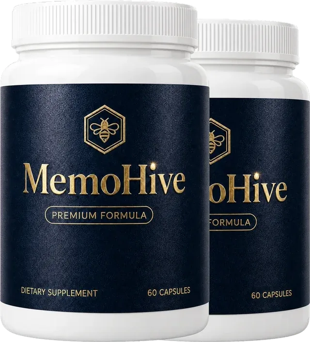 Two bottles of MemoHive Premium Formula, 60 capsules each